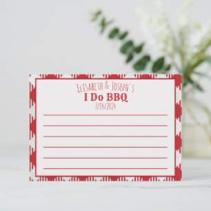 Tarjeta Pequeña Hago BBQ Fiesta actividad en blanco, respuesta y d