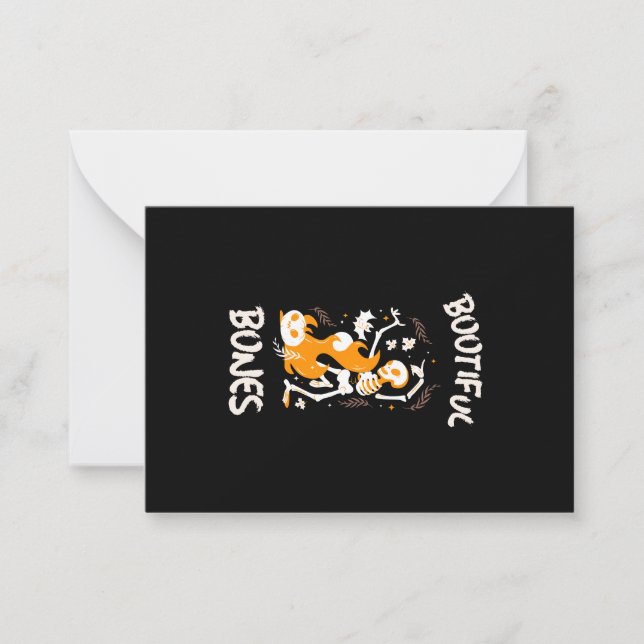 Tarjeta Pequeña Halloween Bootiful Bones (Anverso)