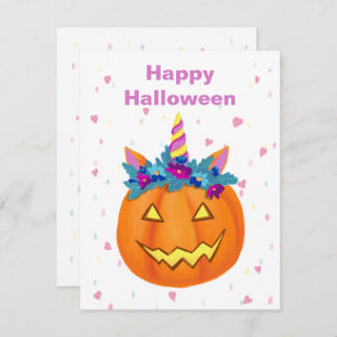 Tarjeta Pequeña Halloween Funny Jack o Lantern Pumpkin Note Card
