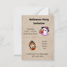 Tarjeta Pequeña Halloween Invitation to be personalised