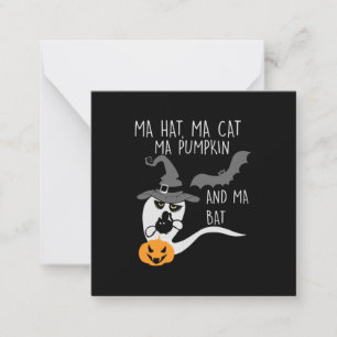 Tarjeta Pequeña Halloween Ma Hat Ma Cat Birthday