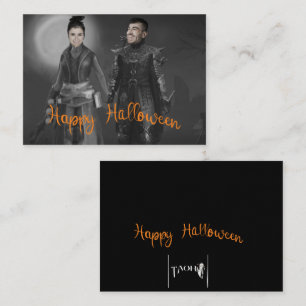 Tarjeta Pequeña Halloween Rey y Reina de la Oscuridad