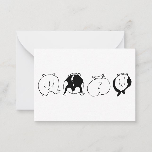 Tarjeta Pequeña Hamster Butts (Anverso)