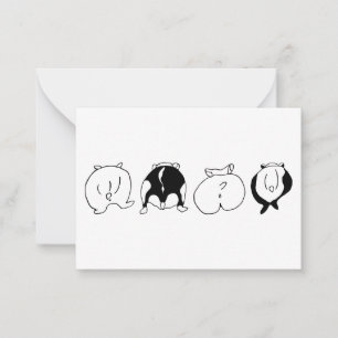 Tarjeta Pequeña Hamster Butts