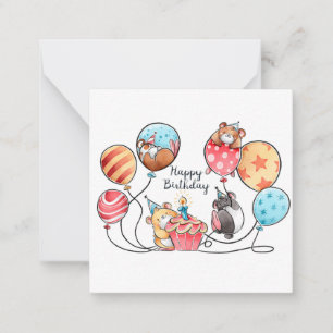 Tarjeta Pequeña Hámsters de Cumpleaños