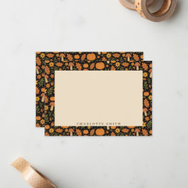 Tarjeta Pequeña Hand Drawn Rustic Fall Pattern Note Card