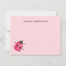 Tarjeta Pequeña Hand-Drawn Watercolor Ladybug Whimsical Insect