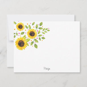 Tarjeta Pequeña Hand Pintado Watercolor Sunflower Bouquet