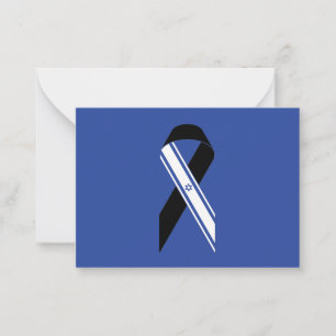 Tarjeta Pequeña Hanukkah azul de la bandera negra de Israel