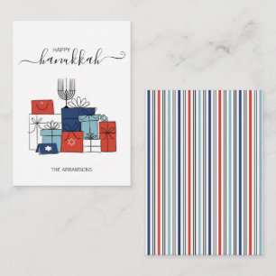 Tarjeta Pequeña Hanukkah Gifts & Menorah Holiday Mini Note Card
