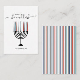 Tarjeta Pequeña Hanukkah Menorah Holiday Mini Note Card