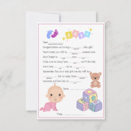 Tarjeta Pequeña Happy Baby Girl Libs