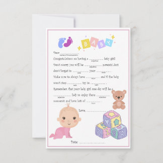 Tarjeta Pequeña Happy Baby Girl Libs