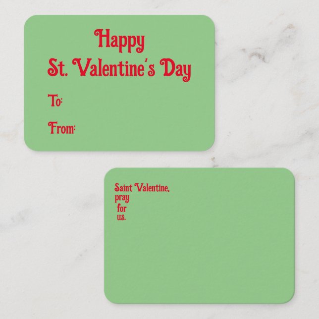 Tarjeta Pequeña Happy St. El día de San Valentín Card (Anverso / Reverso)