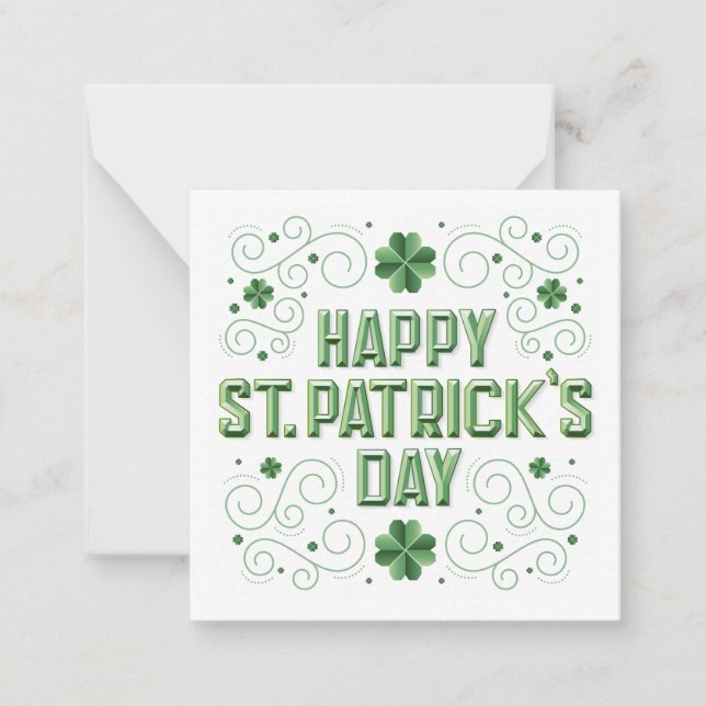 Tarjeta Pequeña Happy St. Patrick's Day / Stationery Note Card (Anverso)
