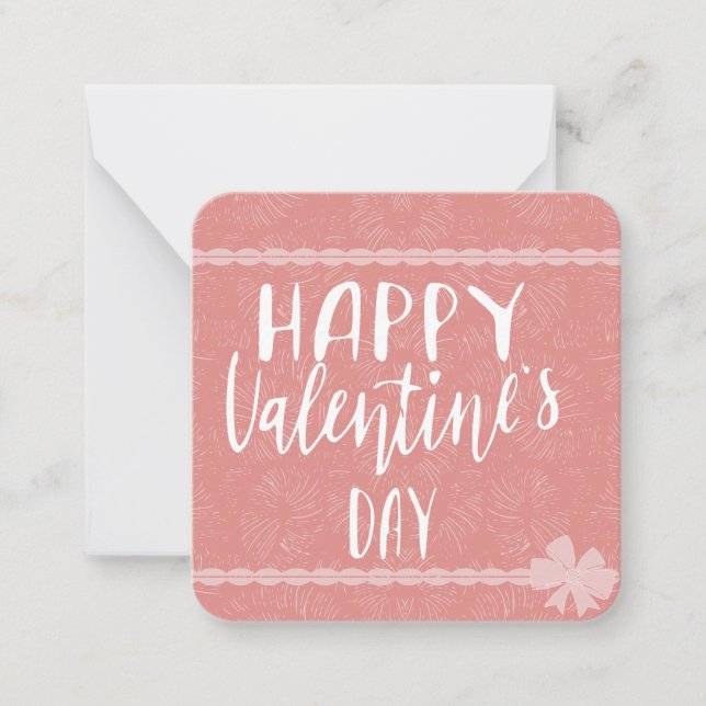Tarjeta Pequeña Happy Valentine Day NoteCard (Anverso)