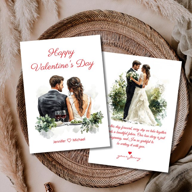 Tarjeta Pequeña happy valentines day 2 photos illustration red  (Subido por el creador)