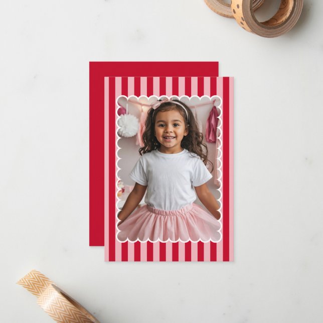 Tarjeta Pequeña Happy Valentine's Day Custom Photograph Modern (Anverso/Reverso In Situ)