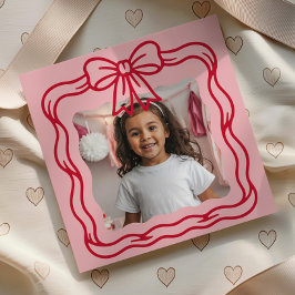 Tarjeta Pequeña Happy Valentine's Day Custom Photograph Wavy Bow