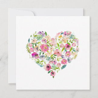 Tarjeta Pequeña Happy Valentines Day xoxo Pink Floral Heart Art