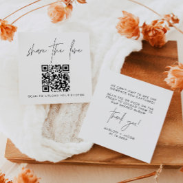 Tarjeta Pequeña HARLOW Modern Share the Love QR Code Table Cards