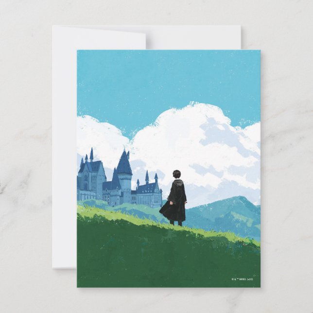 Tarjeta Pequeña HARRY POTTER™ con vistas al castillo de HOGWARTS™ (Anverso)