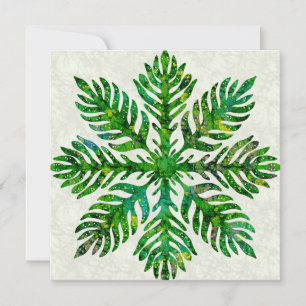 Tarjeta Pequeña Hawai print quilt lauae fern