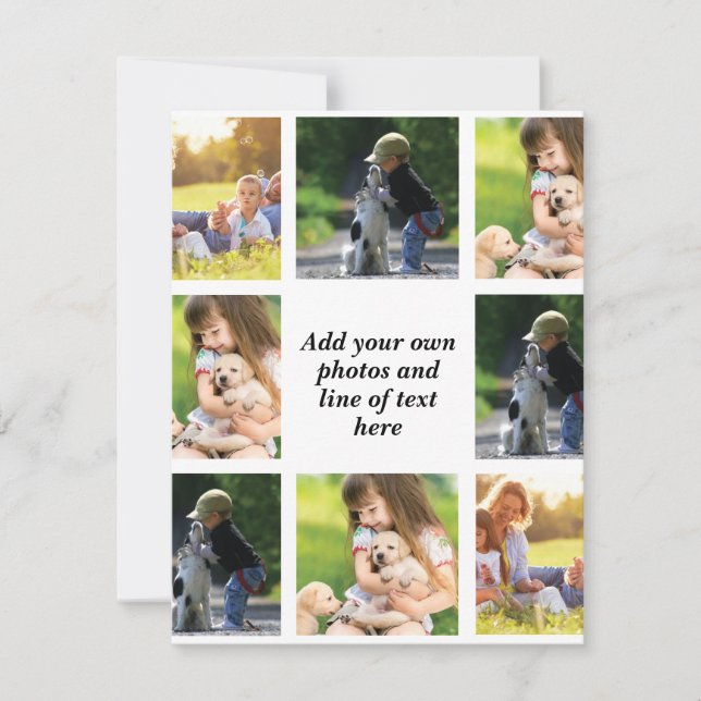 Tarjeta Pequeña Haz tu propio collage de fotos y texto (Anverso)