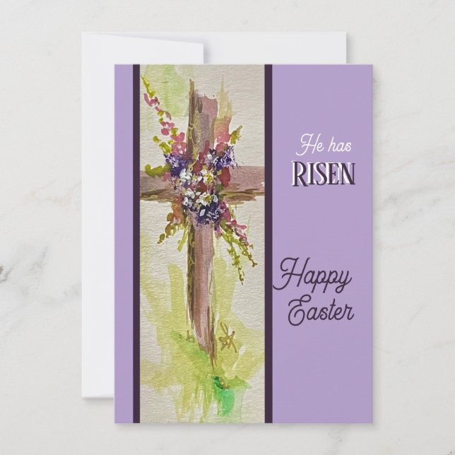 Tarjeta Pequeña He is Risen Flat Note Card (Anverso)