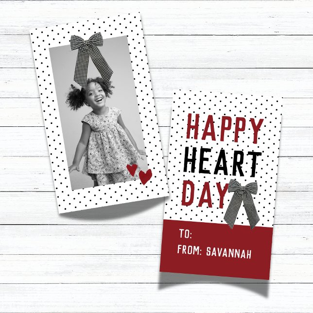 Tarjeta Pequeña Heart Day Polka Dot Valentines Classroom Card (Heart Day Polka Dot Valentines Classroom Card)
