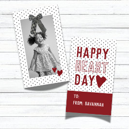 Tarjeta Pequeña Heart Day Polka Dot Valentines Classroom Card