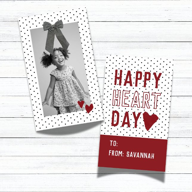 Tarjeta Pequeña Heart Day Polka Dot Valentines Classroom Card (Heart Day Polka Dot Valentines Classroom Card)
