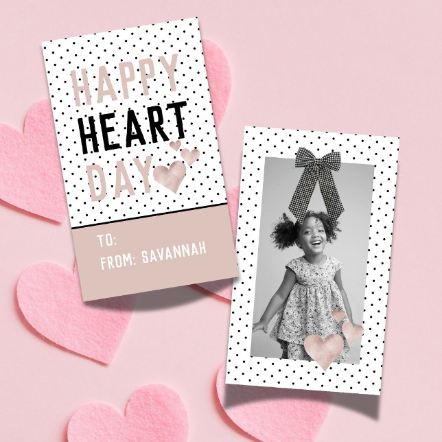 Tarjeta Pequeña Heart Day Rose Gold Valentines Classroom Card (Heart Day Rose Gold Valentines Classroom Card)