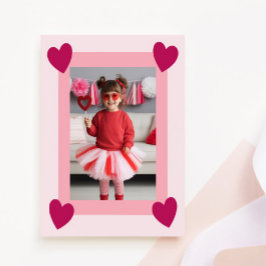 Tarjeta Pequeña Heart Frame Kid Photo Valentine Card, Child School