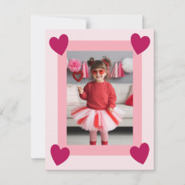Tarjeta Pequeña Heart Frame Kid Photo Valentine Card, Child School