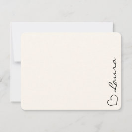 Tarjeta Pequeña Heart Your Name Script Custom Gift Note Card
