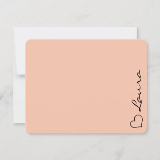 Tarjeta Pequeña Heart Your Name Script Custom Gift Note Card