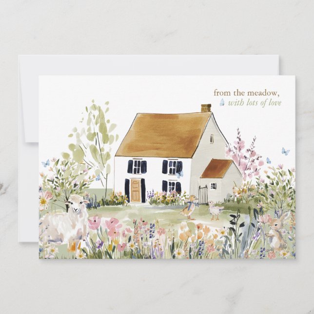 Tarjeta Pequeña Hearthlight Notes Primavera Suave Pradera Jardín (Anverso)
