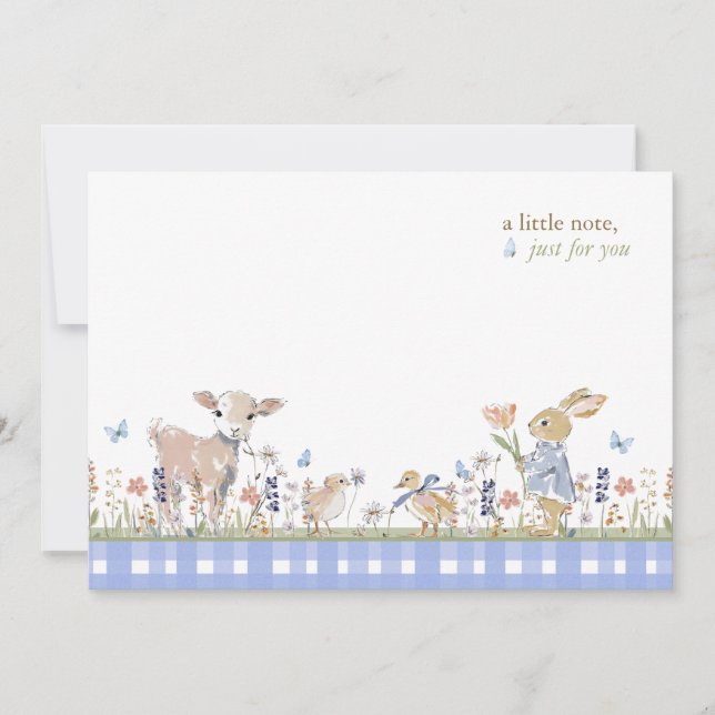 Tarjeta Pequeña Hearthlight Notes Spring Soft Meadow Gingham (Anverso)