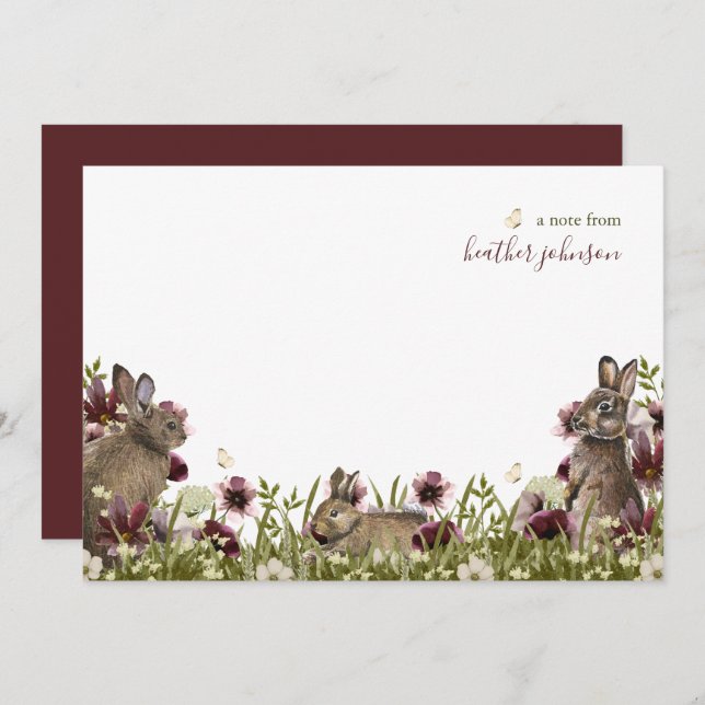 Tarjeta Pequeña Hearthlight Notes Spring Soft Meadow Wildflower (Anverso / Reverso)