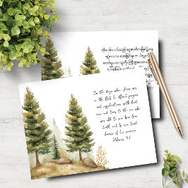 Tarjeta Pequeña Hebreos 5:7 Inglés Birmano Evergreen Notecard