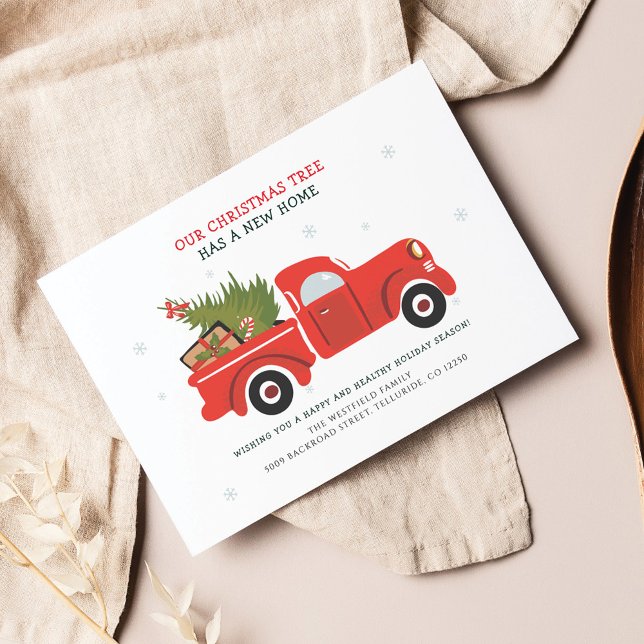 Tarjeta Pequeña Hemos trasladado a Navidades de vacaciones Invitac (Christmas Holidays Family Moving Address Announcement)