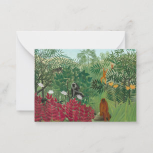 Tarjeta Pequeña Henri Rousseau - Selva Tropical con Monos