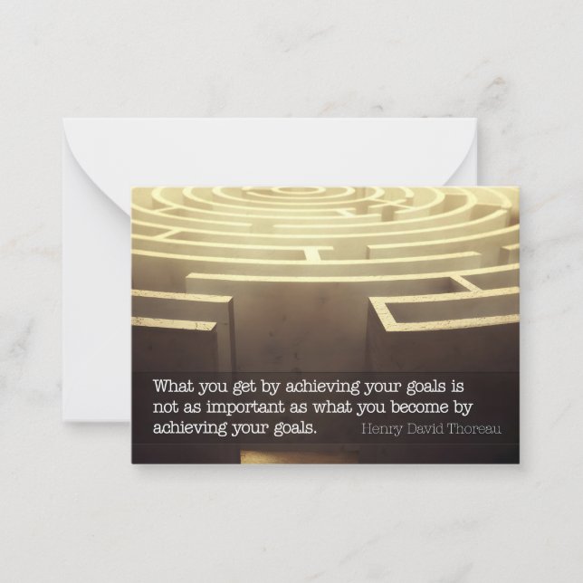 Tarjeta Pequeña Henry David Thoreau Cita Inspiradora "Become" (Anverso)