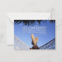 Tarjeta Pequeña Henry David Thoreau Cita Inspiradora Confianza