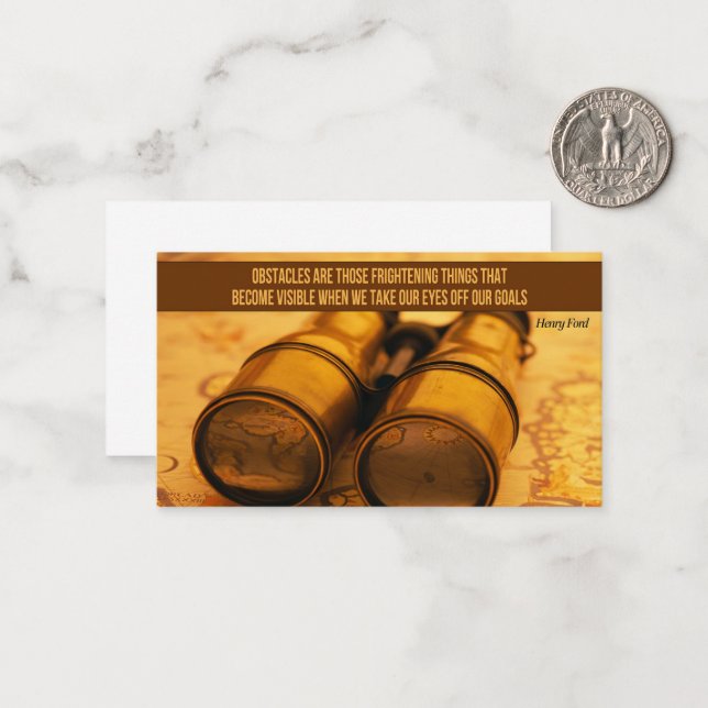 Tarjeta Pequeña Henry Ford cita Inspiradora "Obstáculos" (Anverso/Reverso In Situ)