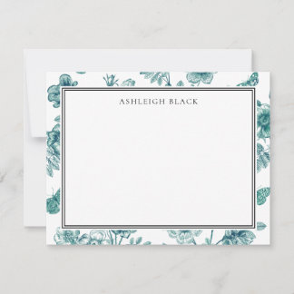 Tarjeta Pequeña Herbarium Butterfly Toile Notecard