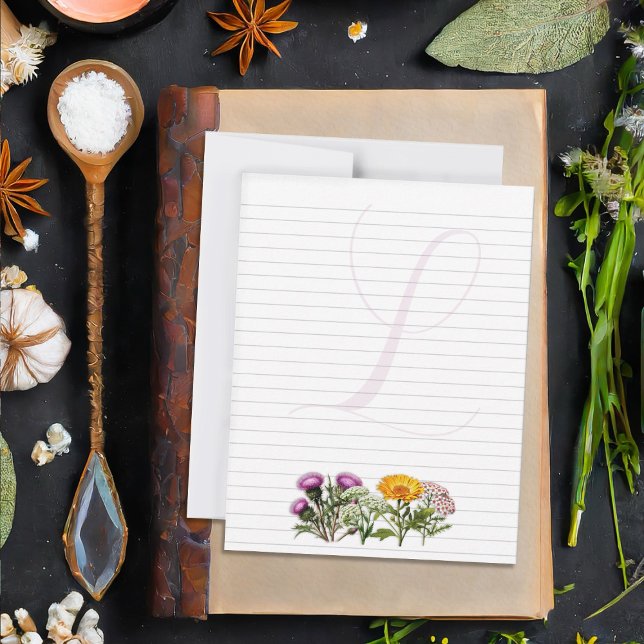 Tarjeta Pequeña Herbs Personal Lined Writing Paper Single Initial  (Subido por el creador)