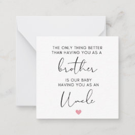 Tarjeta Pequeña Hermano ascendido al tío, revelación de embarazo