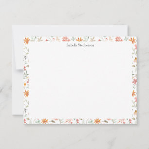 Tarjeta Pequeña Hermosa Floral Acuarela Pastel Personalizada